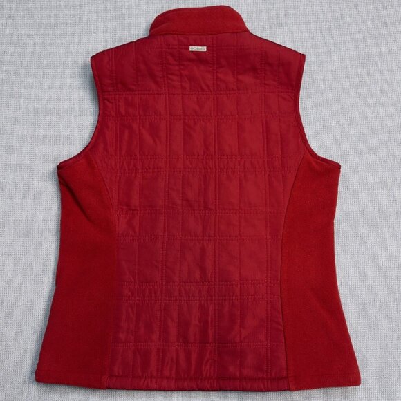 Columbia Womens Red Vest Full Zip Pockets Fleece Lined Mock Neck Size Medium - Picture 4 of 14